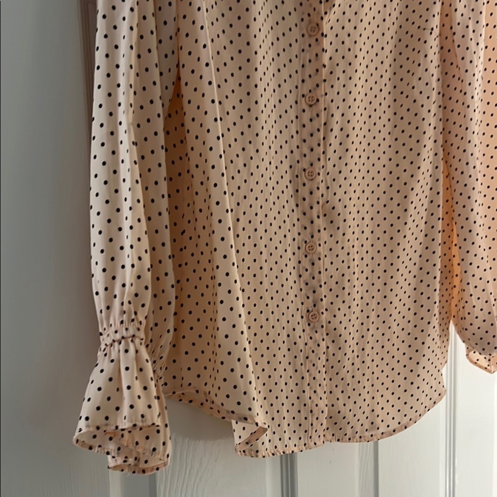 T Tahari Blouse - Cream with Black Dots - Picture 2 of 8